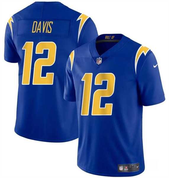 Men & Women & Youth Los Angeles Chargers #12 Derius Davis Royal 2024 Vapor Limited Football Stitched Jersey->los angeles chargers->NFL Jersey